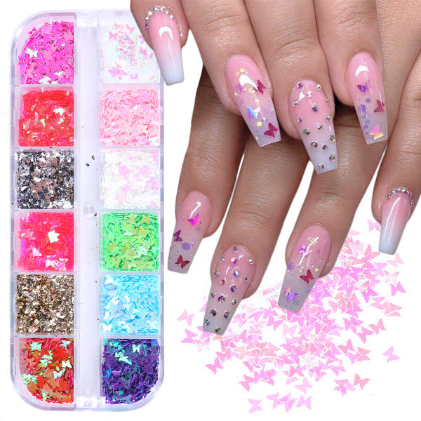 Symphony butterfly sequin nail decoration - last minute health and beauty