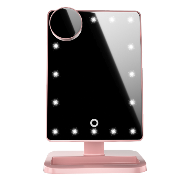 Touch Screen Makeup Mirror With 20 LED Light - last minute health and beauty