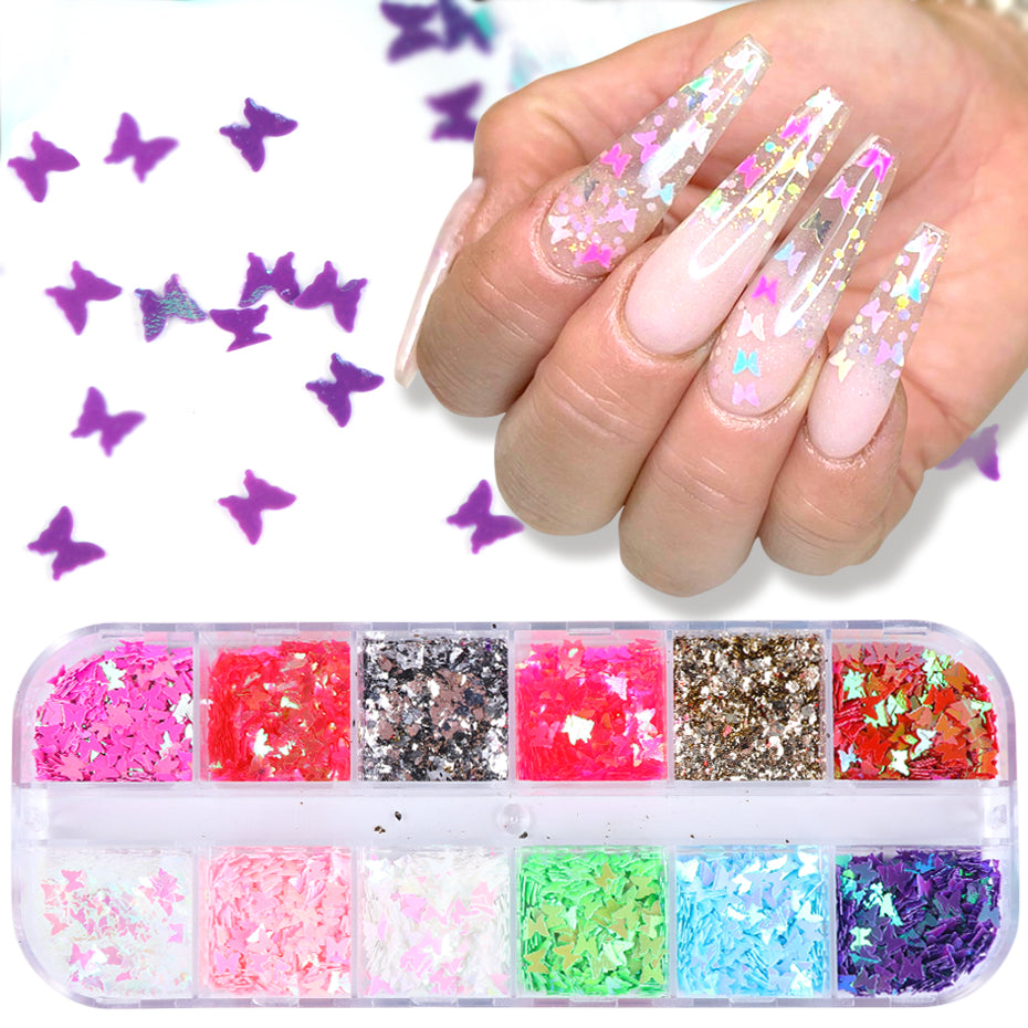 Symphony butterfly sequin nail decoration - last minute health and beauty