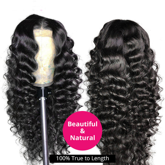 Human Hair Loose Deep Lace Frontal Wigs - last minute health and beauty