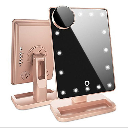 Touch Screen Makeup Mirror With 20 LED Light - last minute health and beauty